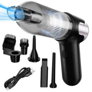 Trådløs støvsuger til bil og hjem 120W Turbo med 6 dyser og blæsefunktion