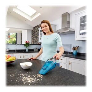 BLACK+DECKER DustBuster WDC215WA - Støvsuger - håndmodel - uden pose - ledningsfri - blå/titanium