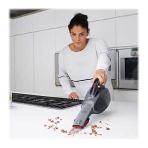 BLACK+DECKER DustBuster DVJ315B - Støvsuger - håndmodel - uden pose - titanium/chilirød